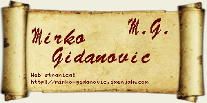 Mirko Gidanović vizit kartica